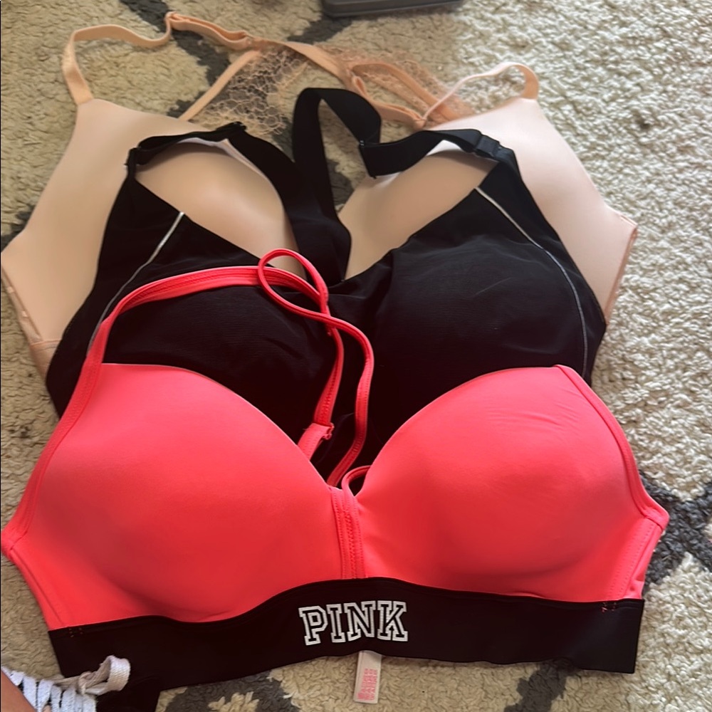 PINK Victoria's Secret Intimates Pink and Black Bras Collection